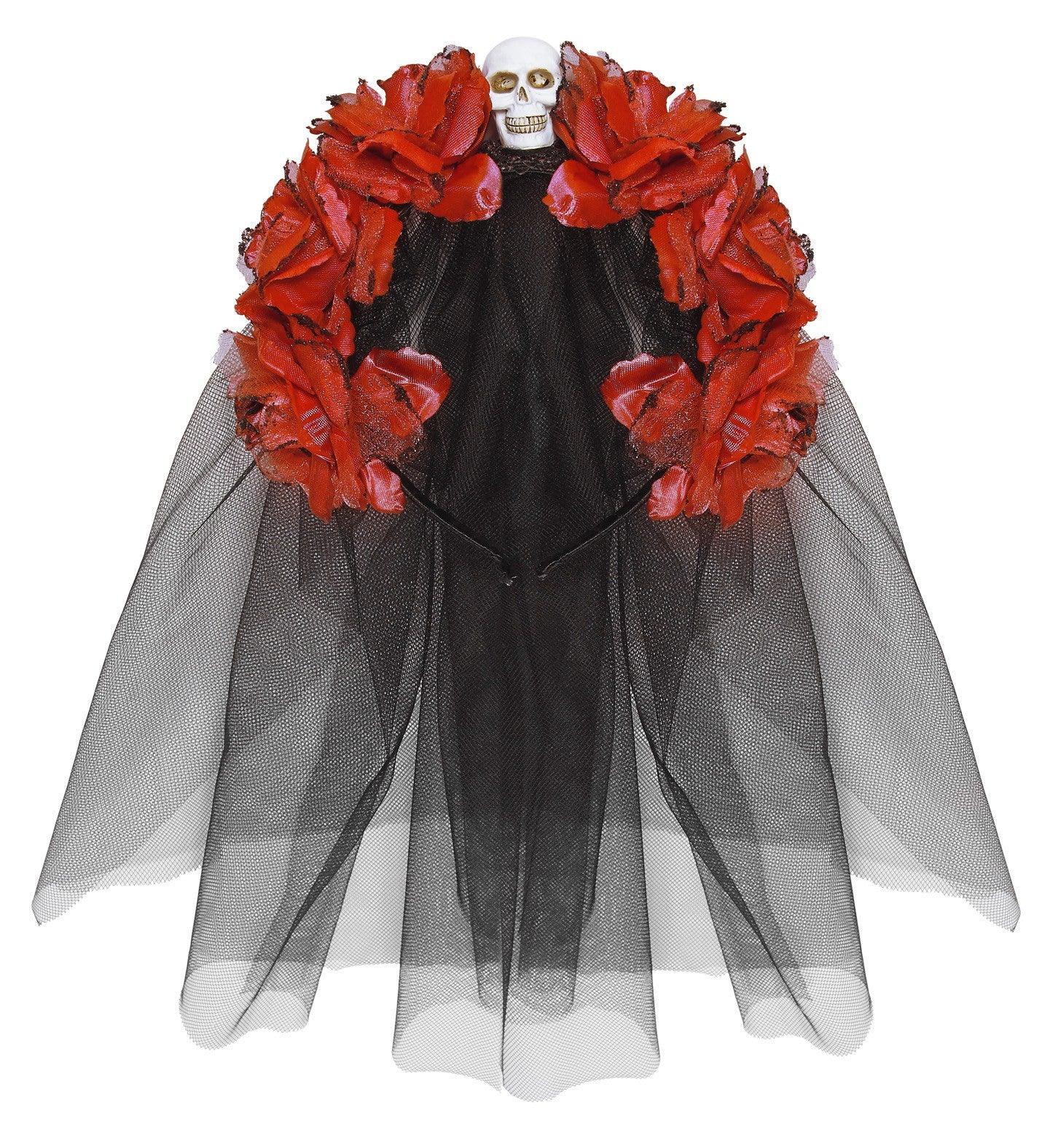 Diadema de Catrina con Flores Accesorios Halloween Widmann