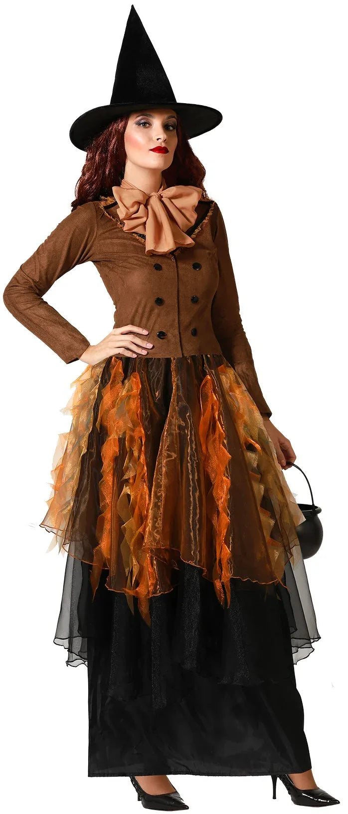 Disfraz de Bruja Elegante Marrón para Mujer Brujas Atosa