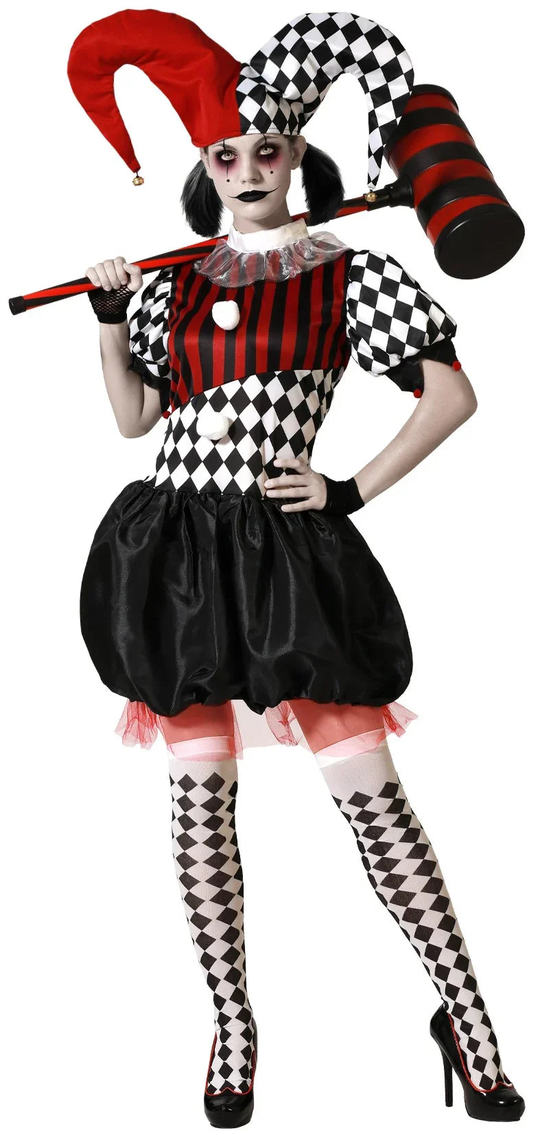 Disfraz de Arlequina Demoníaca para Mujer Payasos Asesinos Atosa XS/S