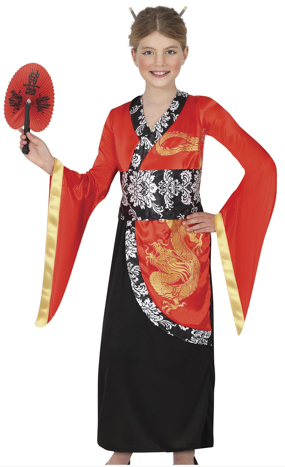 Disfraz de China Rojo y Negro Infantil