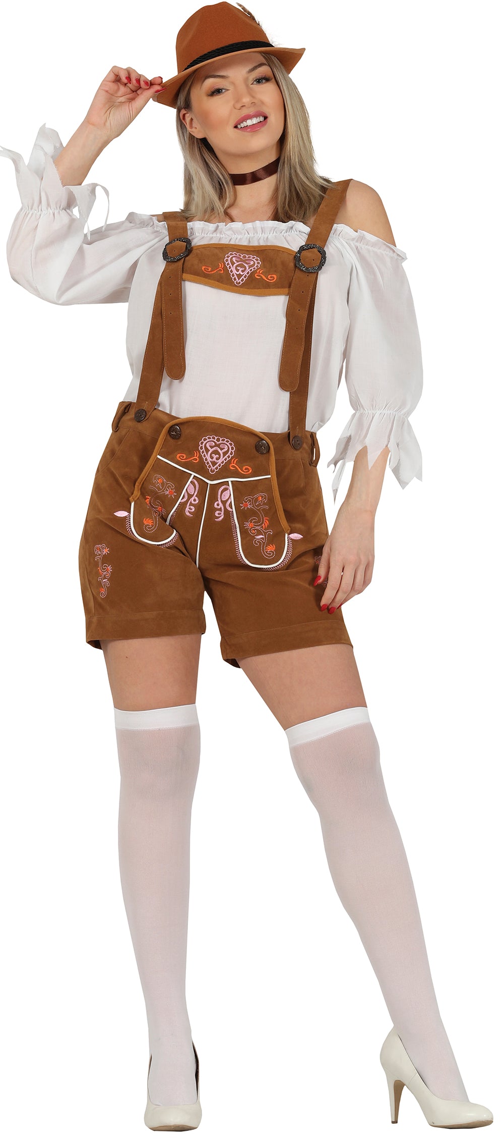 Disfraz de Tirolesa Oktoberfest en Marrón Claro para Mujer
