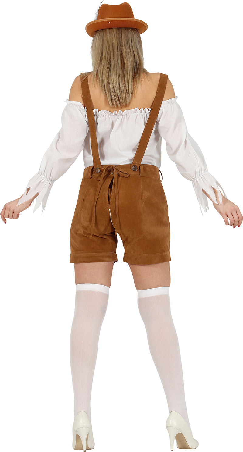Disfraz de Tirolesa Oktoberfest en Marrón Claro para Mujer