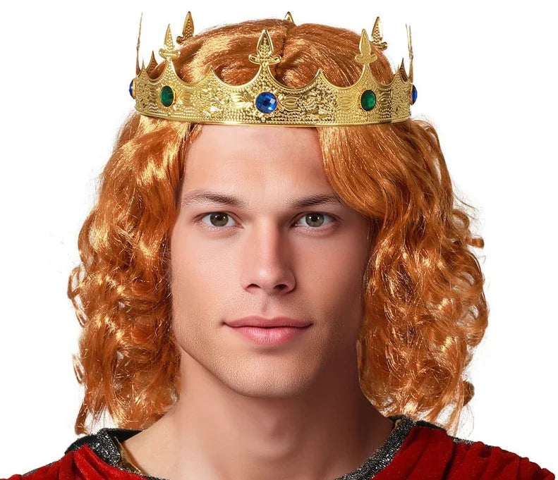 Corona de Rey Medieval Metálica con Pedrería Coronas y Tiaras Atosa