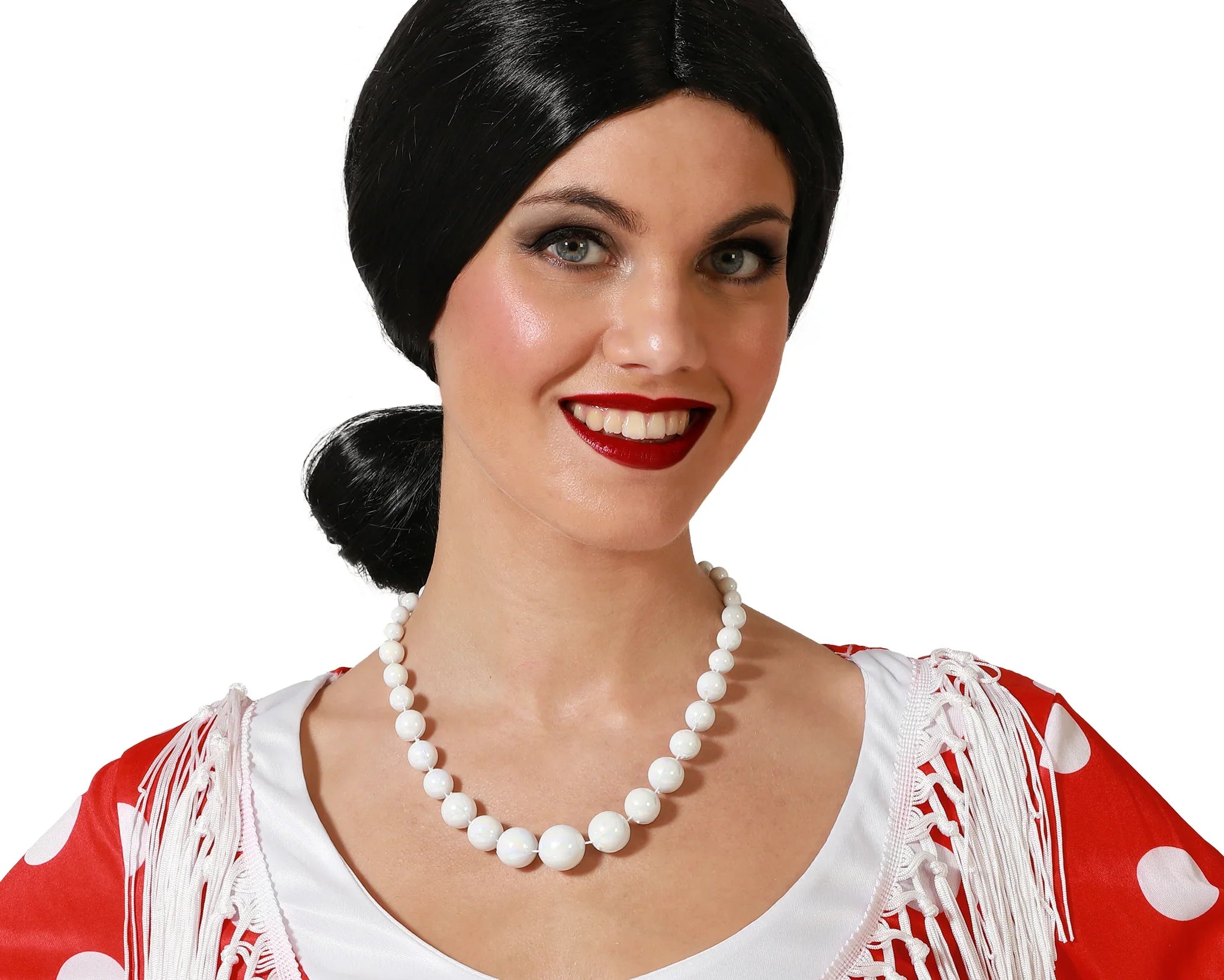 Collar de Flamenca Blanco Metalizado Collares, Colgantes y Gargantillas Atosa