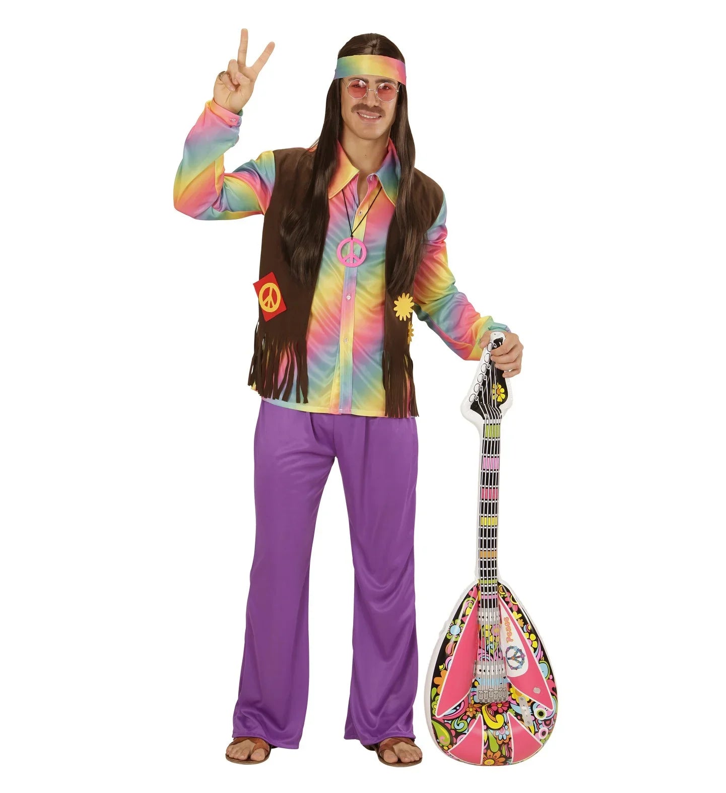 Disfraz de Hippie Multicolor para Hombre Hippies Widmann