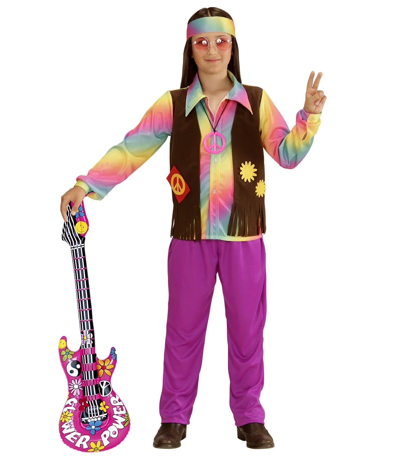 Disfraz de Hippie Multicolor para Niño INFANTILES Widmann