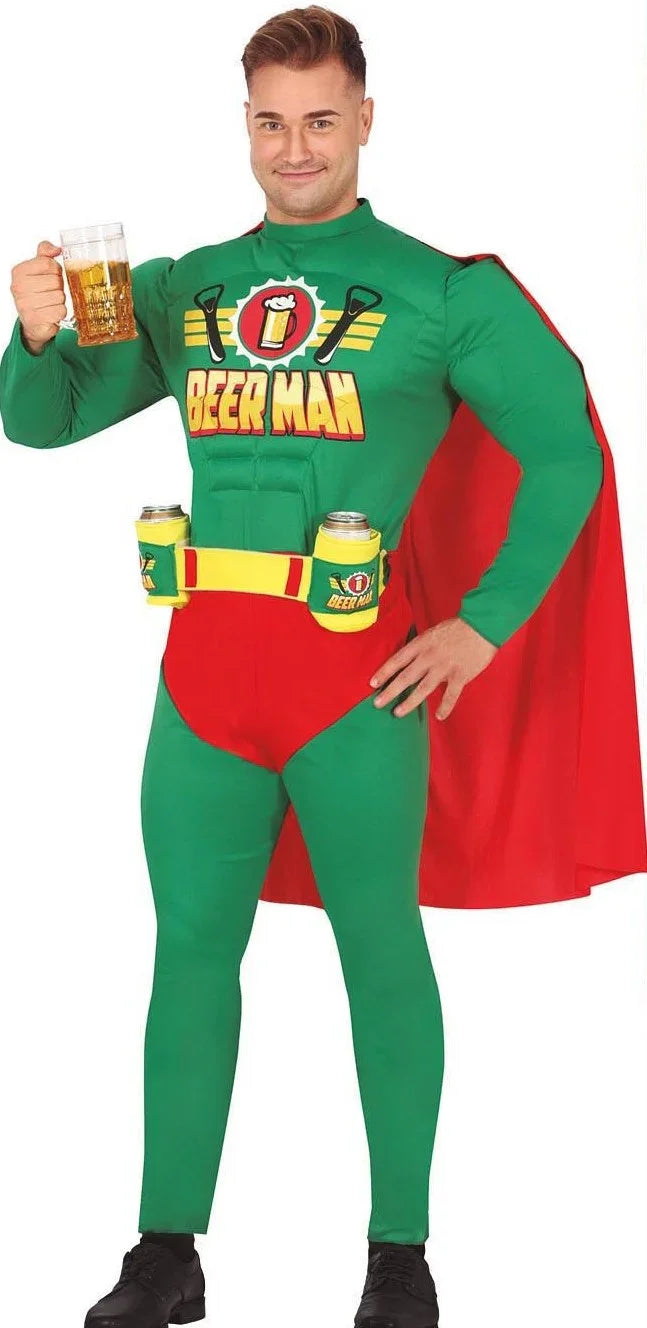 Disfraz de Superhéroe Cervecero Musculoso para Hombre Superhéroes Guirca