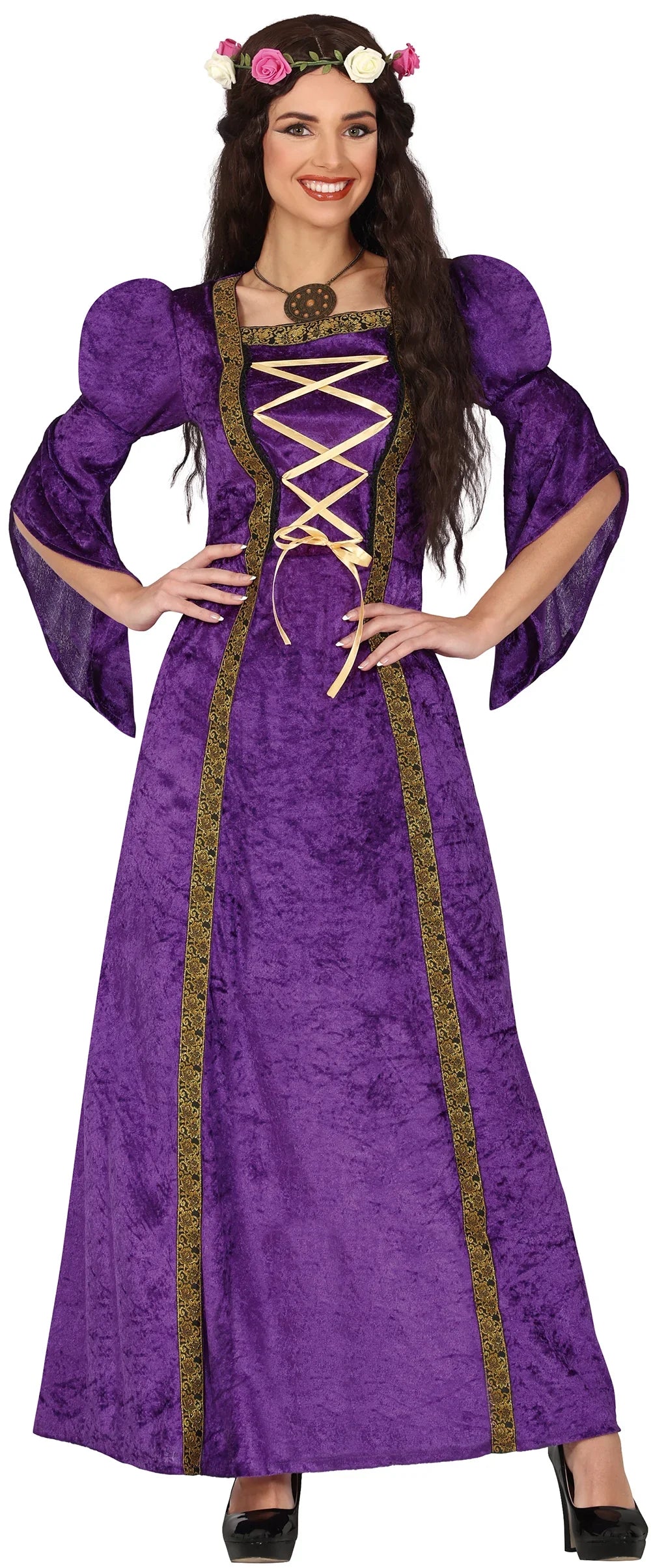 Disfraz de Dama Medieval Morado para Mujer Princesas y Damas Medievales Guirca