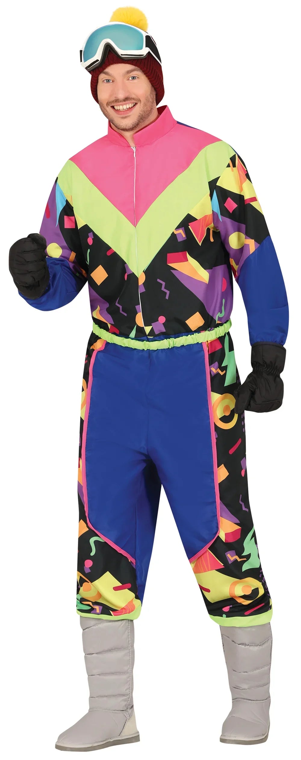 Disfraz de Esquiador Años 80 Azul para Hombre Deportes y Animadoras Guirca