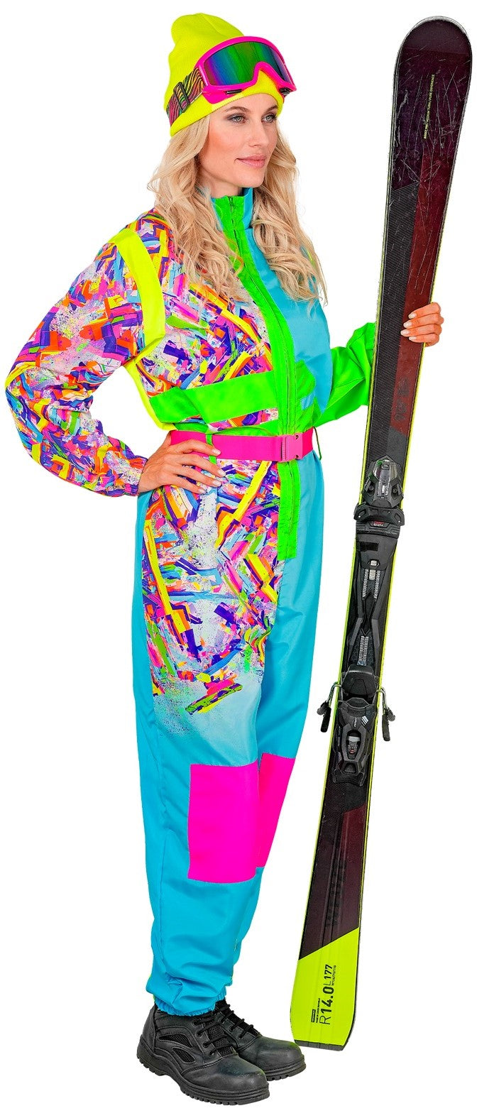 Costumi per Gruppo di Sciatore Blu e Verde Neon