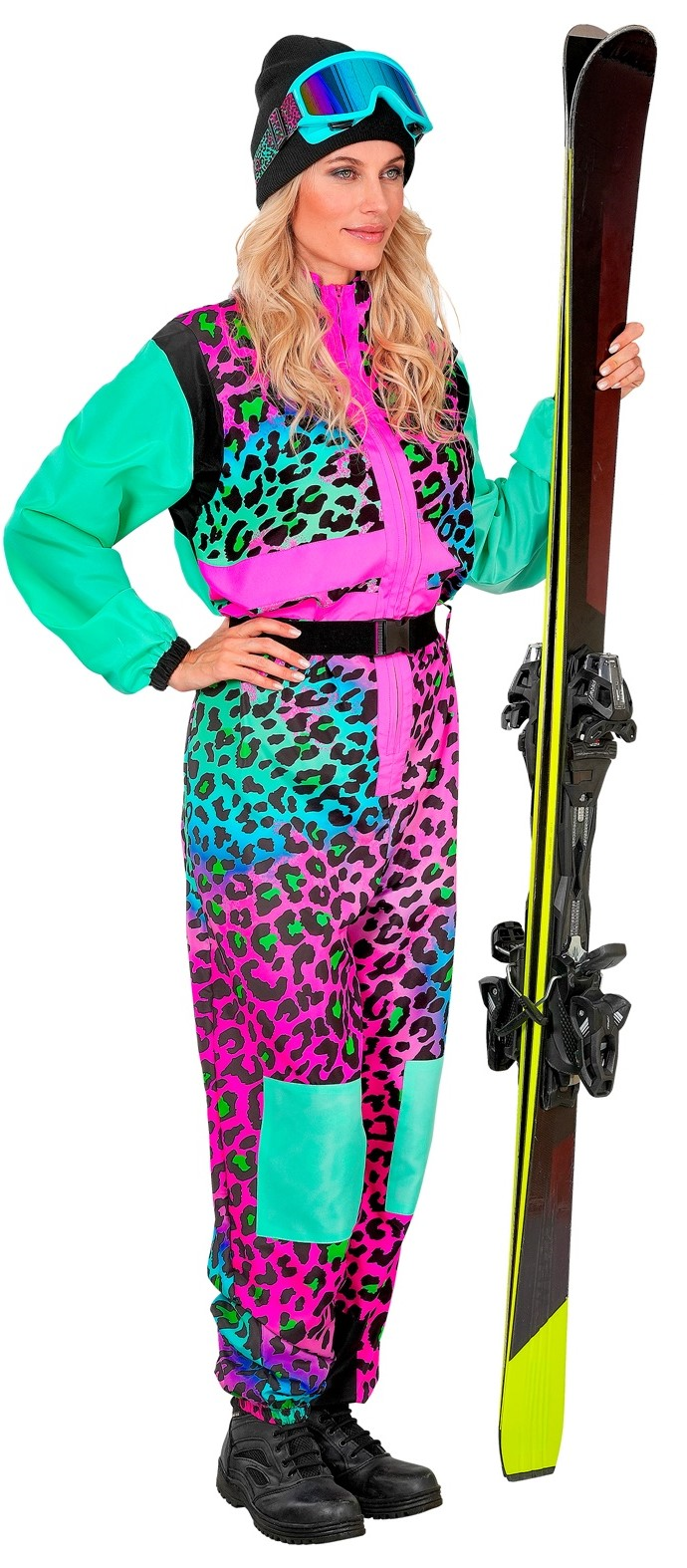Costumi da Sciatore Leopardo Multicolore Neon per Coppia