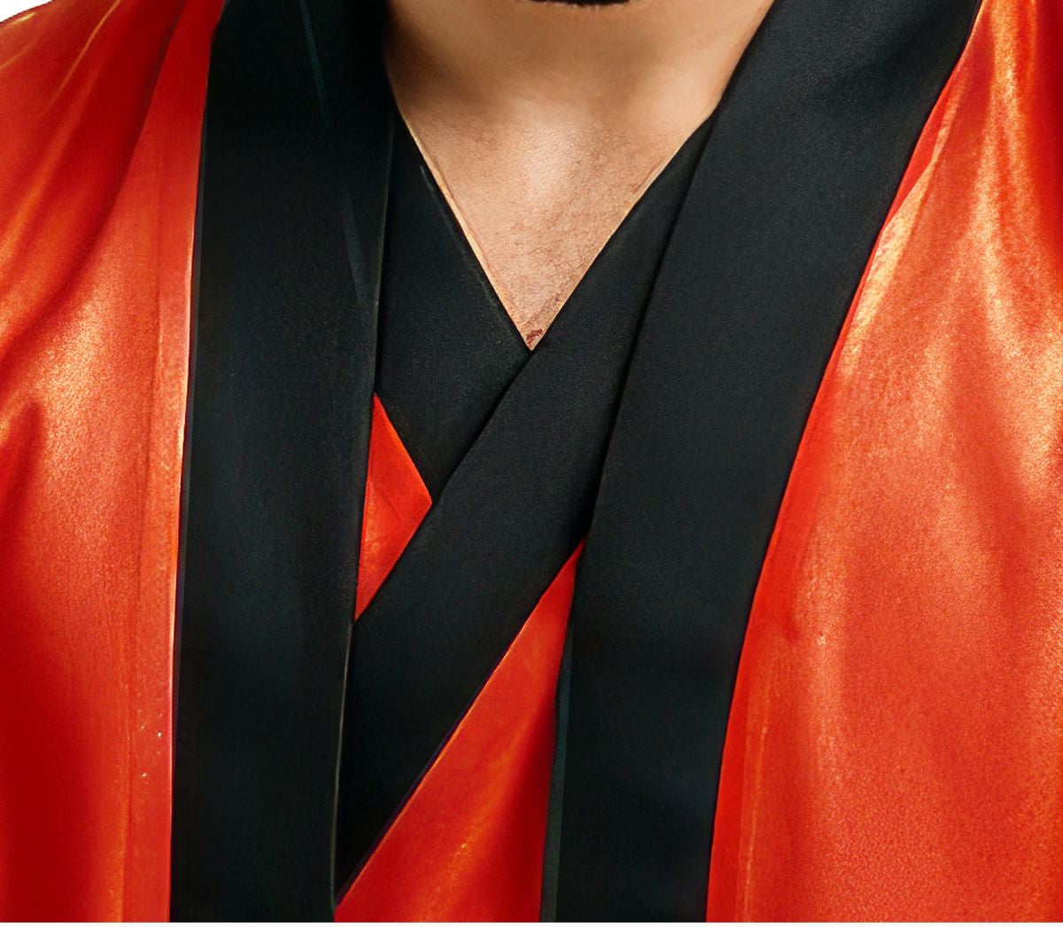 Costume da Samurai con Kimono Rosso e Nero per Uomo