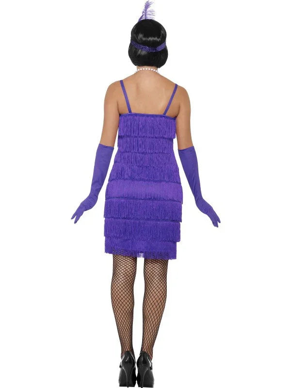 Disfraz de Charleston Corto en Morado Años 20 Charleston y Gangster Smiffys