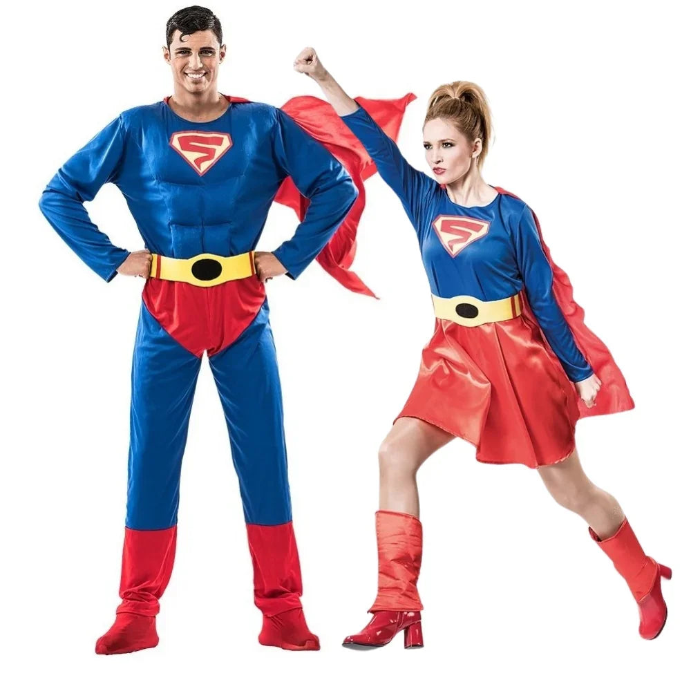 Disfraces en Pareja de Superhombre y Supermujer Superman y Supergirl Disfraces Simon