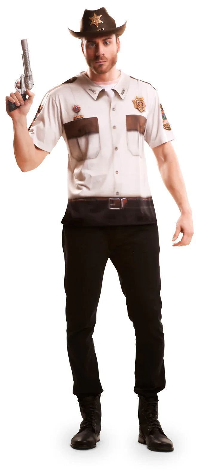 Camiseta de Sheriff para Hombre Camisetas Disfraz Viving