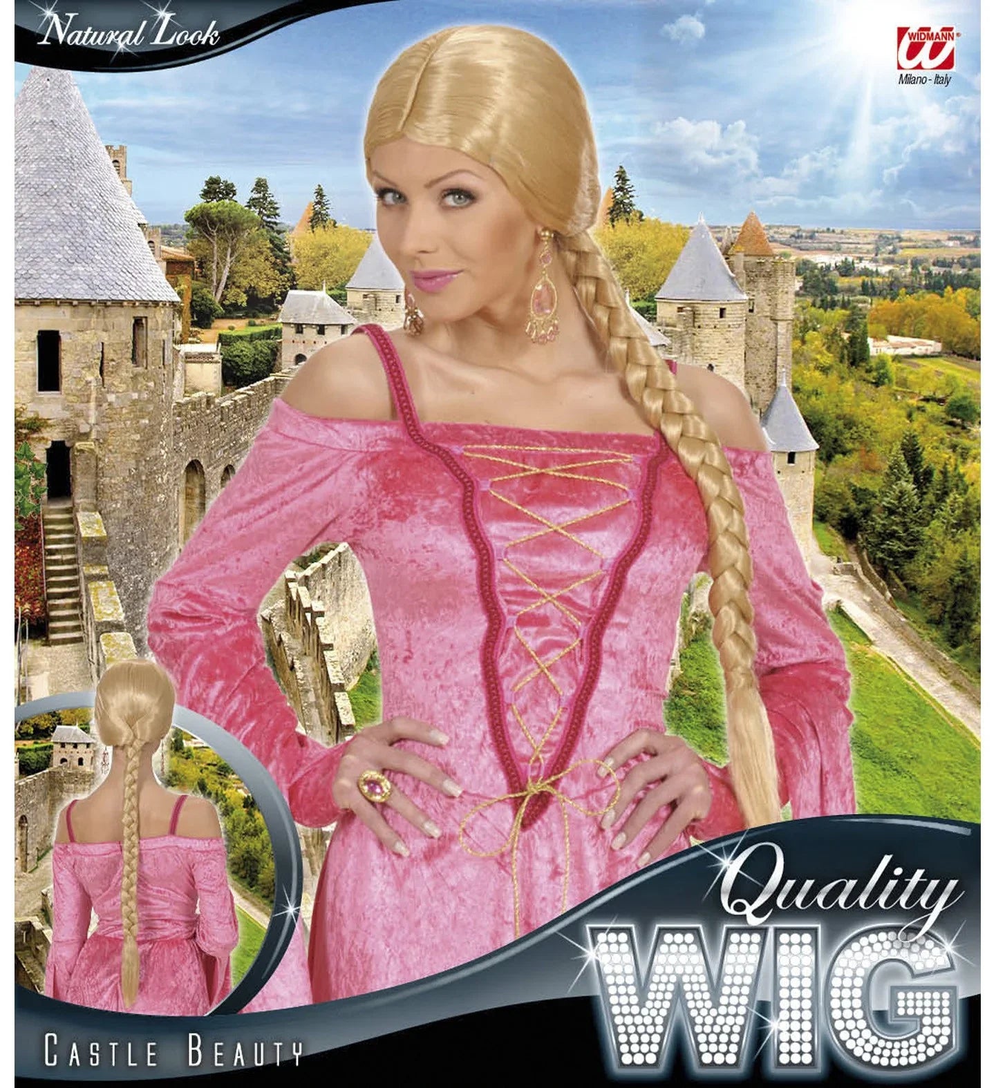 Peluca Medieval Rubia con Trenza Pelucas Widmann