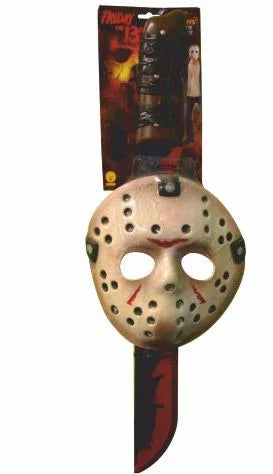 Set de Máscara y Machete de Jason Viernes 13 Accesorios Halloween Rubies