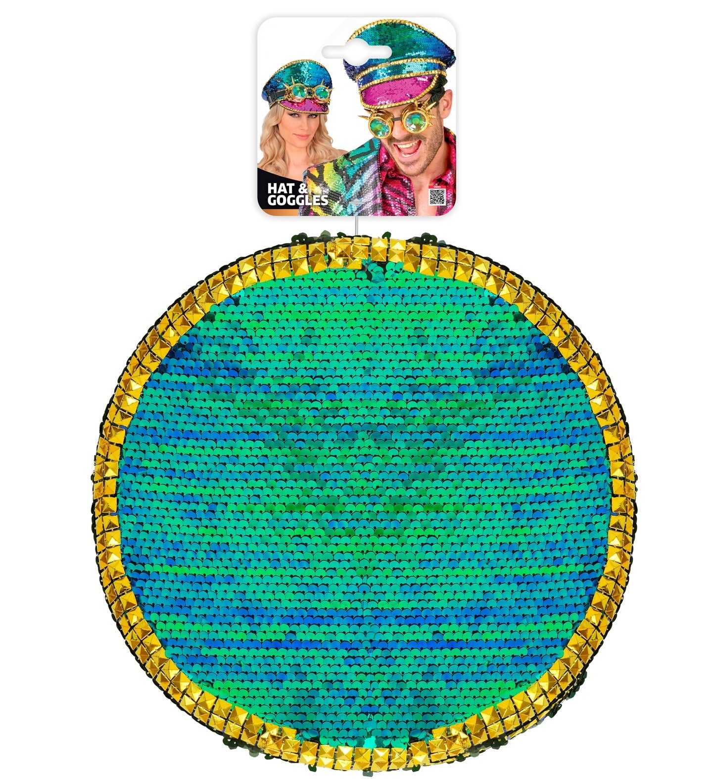 Gorra de Capitán Multicolor con Lentejuelas y Gafas Steampunk Sombreros y Gorros Widmann