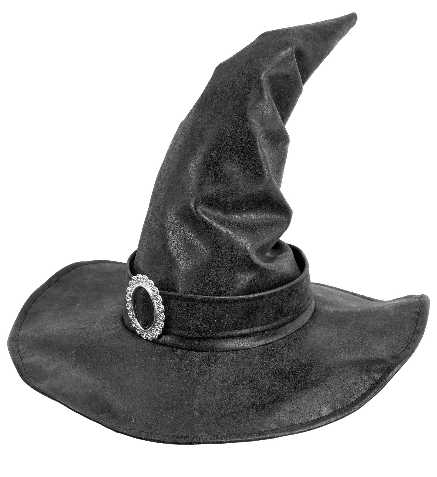 Cappello da strega in cuoio ecologico per donna
