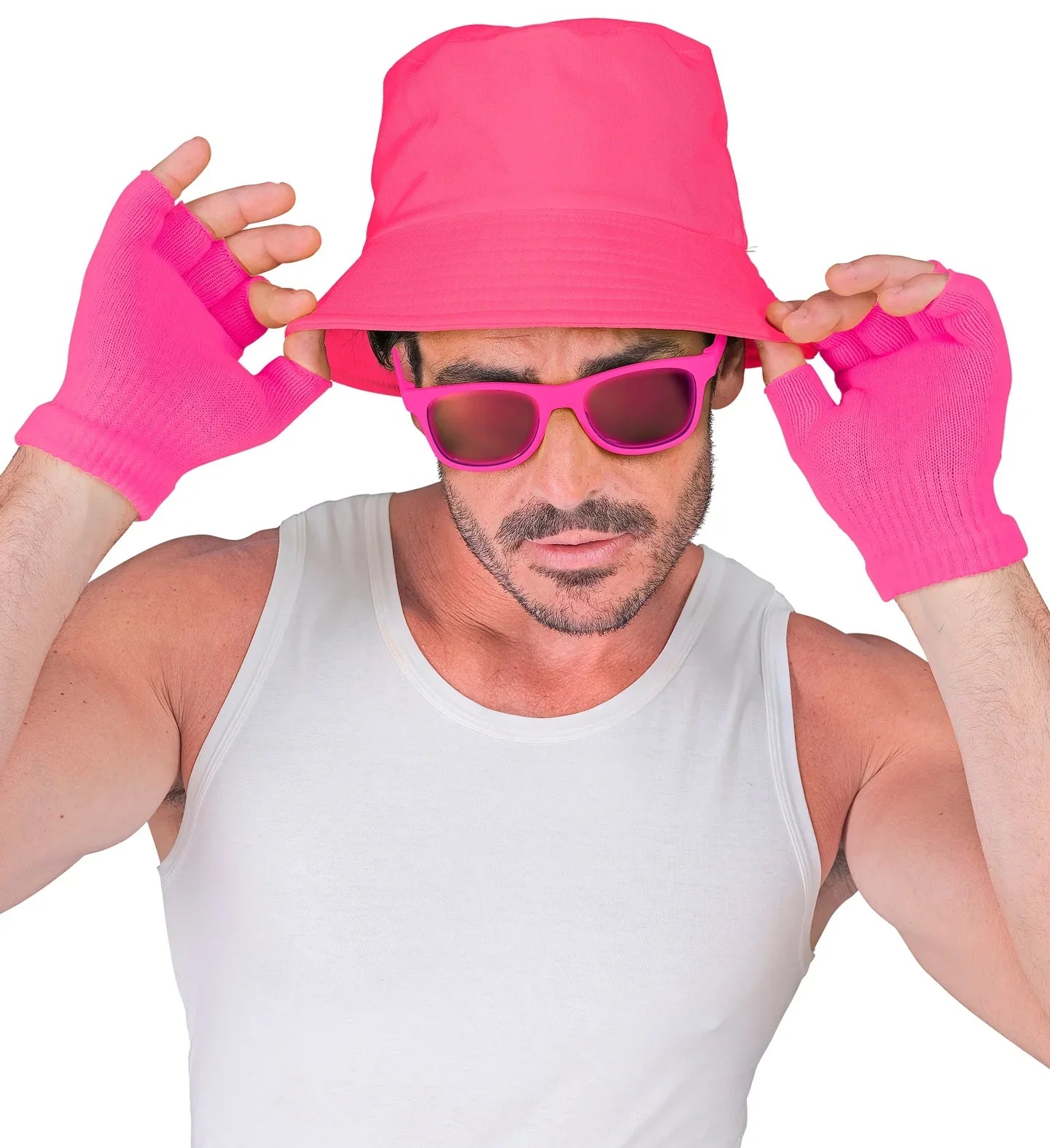 Guantes sin Dedos Abrigados Rosa Neón Guantes Widmann