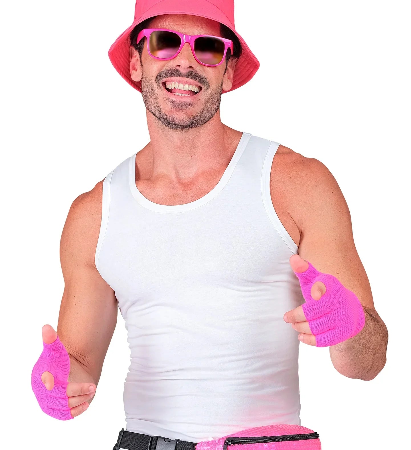 Guantes sin Dedos Abrigados Rosa Neón Guantes Widmann