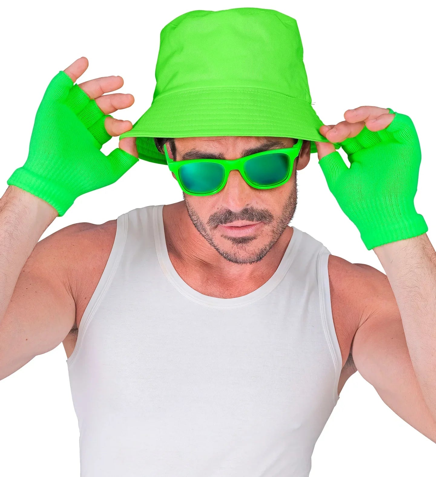 Guantes sin Dedos Abrigados Verde Neón Guantes Widmann