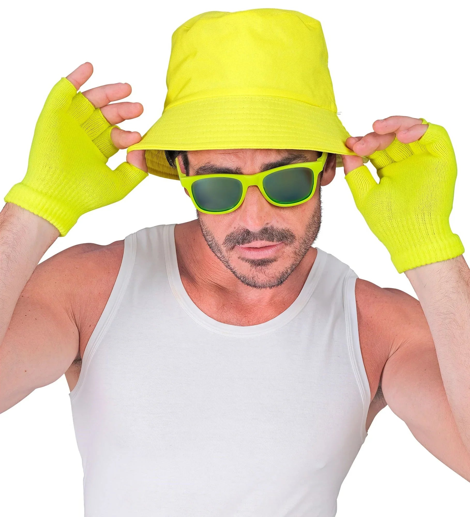 Guantes sin Dedos Abrigados Amarillo Neón Guantes Widmann