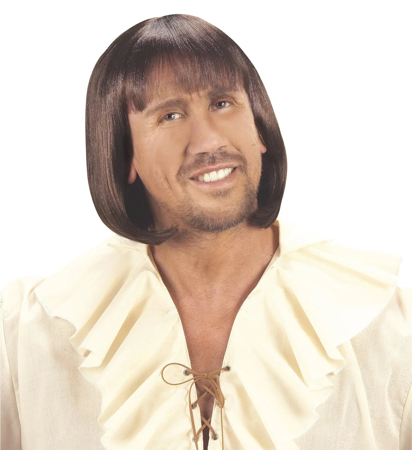 Peluca Castaña Medieval para Hombre COMPLEMENTOS Widmann