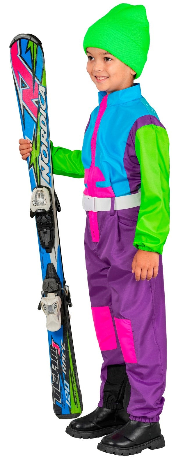 Costumi per Gruppo di Snowboarder Anni 80 Neon