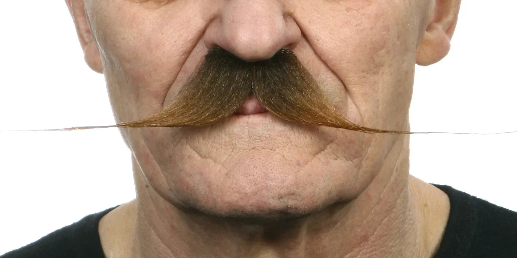 Bigote Castaño Fino 24 cm Barbas y Bigotes Viving