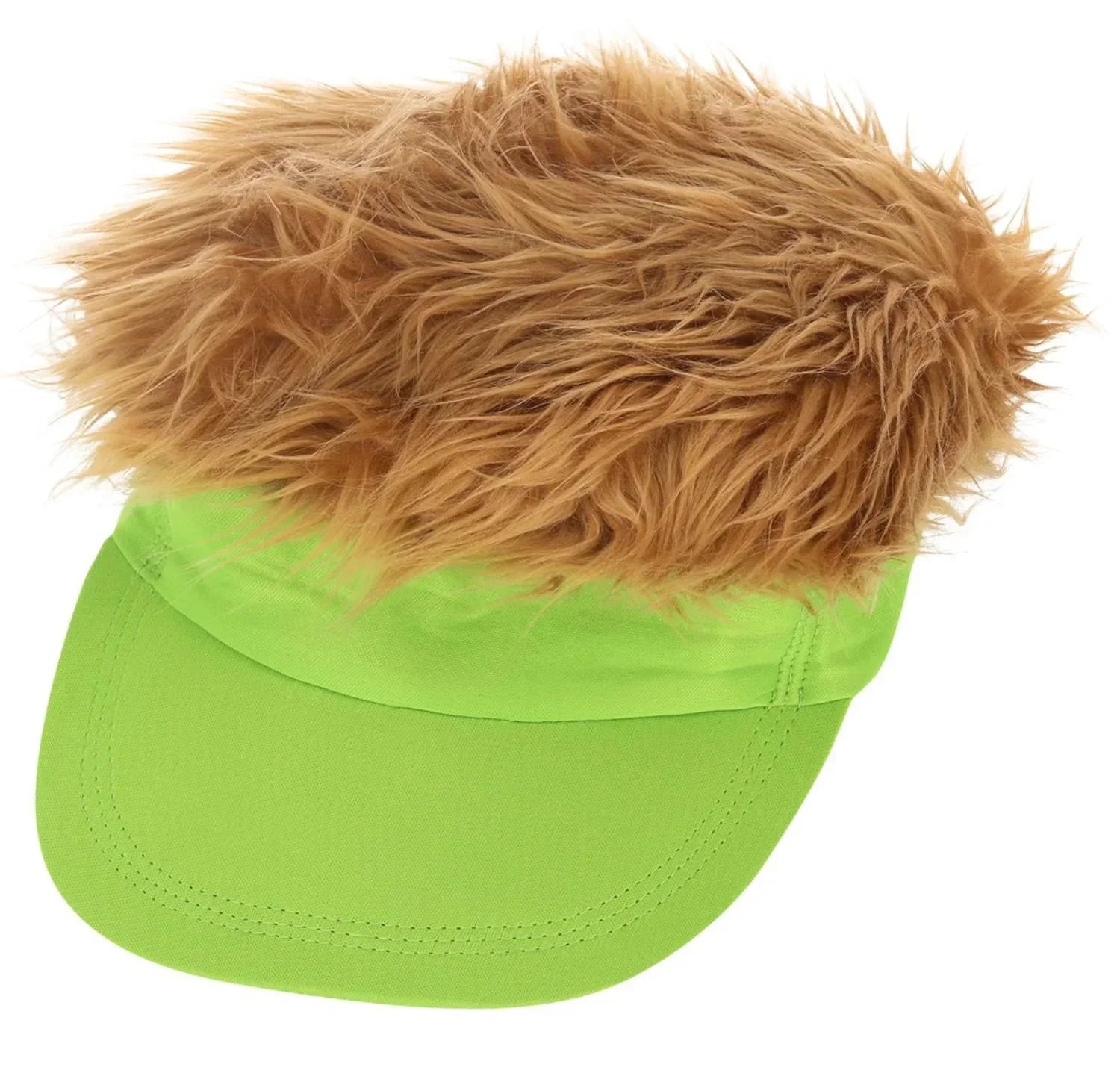 Visera Verde Neón Estilo Años 80 con Pelo Rubio Años 80 Smiffys