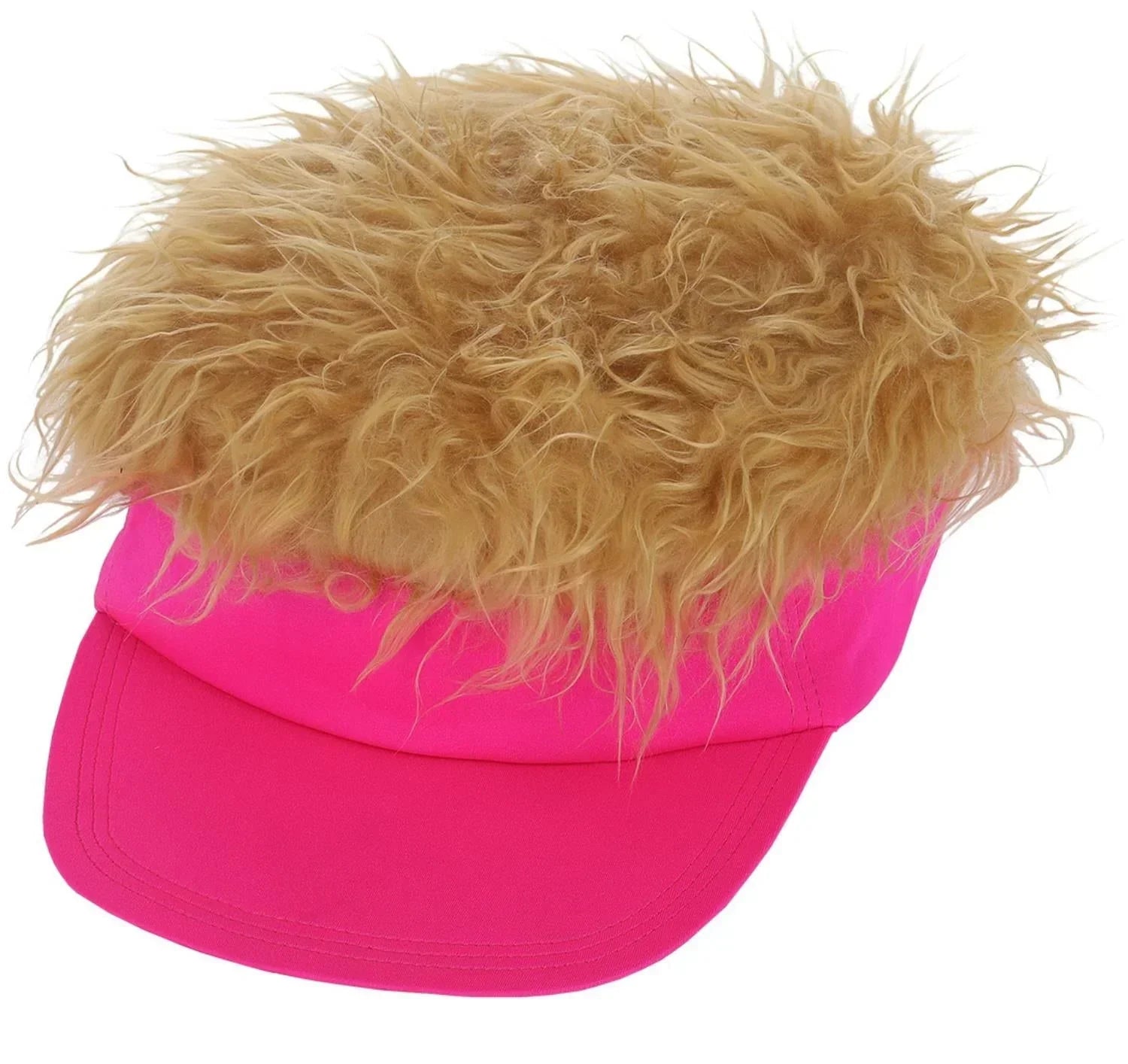 Visera Rosa Neón Estilo Años 80 con Pelo Rubio Años 80 Smiffys