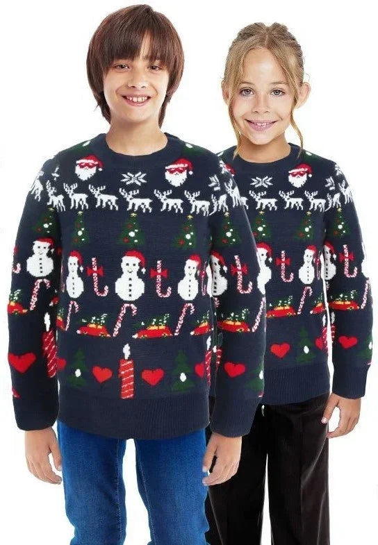 Jersey Muñecos de Nieve Azul Infantil Jerseys Navideños Partilandia