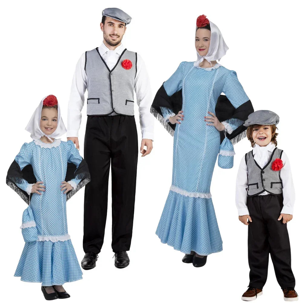 Disfraces para Grupo de Chulapo y Chulapa Castiza Azul Chulapos y Chulapas Disfraces Simon