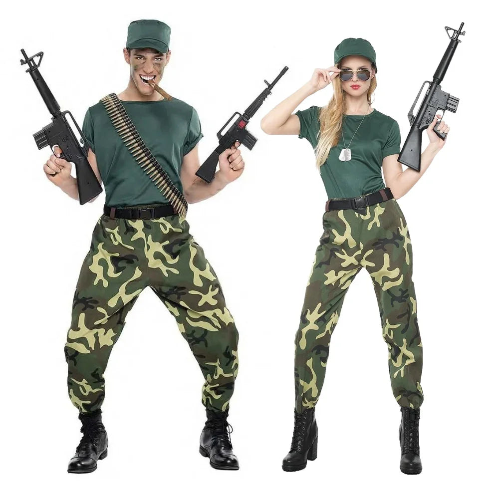 Disfraces en Pareja de Militares de Camuflaje Camuflaje Disfraces Simon