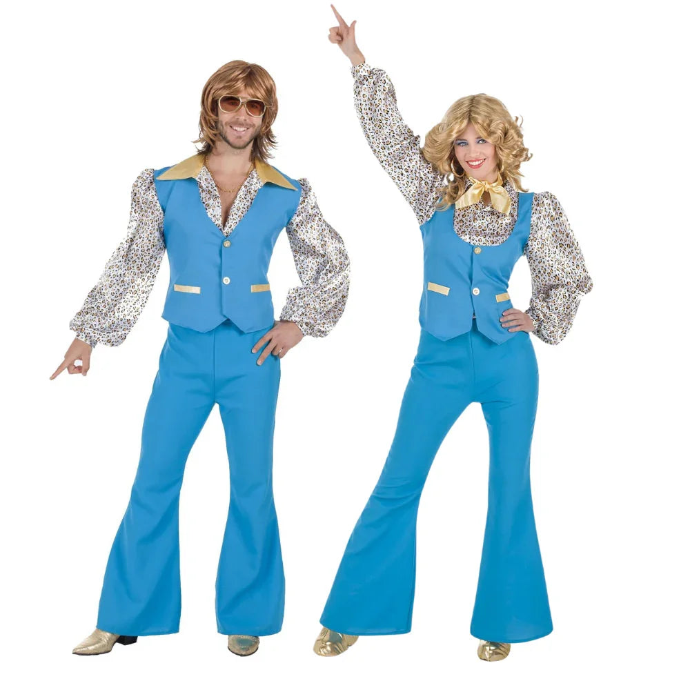 Disfraces en Pareja de Disco Años 70 Azul Disco Disfraces Simon