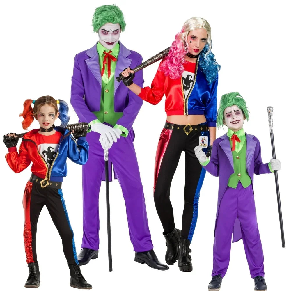 Disfraces para Grupo de Joker Elegante y Harley Villana Superhéroe Disfraces Simon
