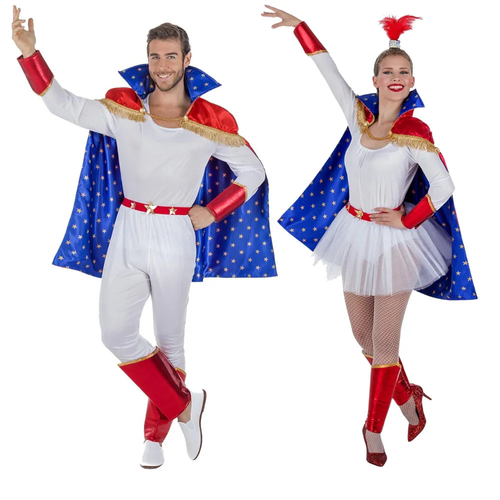 Disfraces en Pareja de Trapecistas con Capa Circo Disfraces Simon