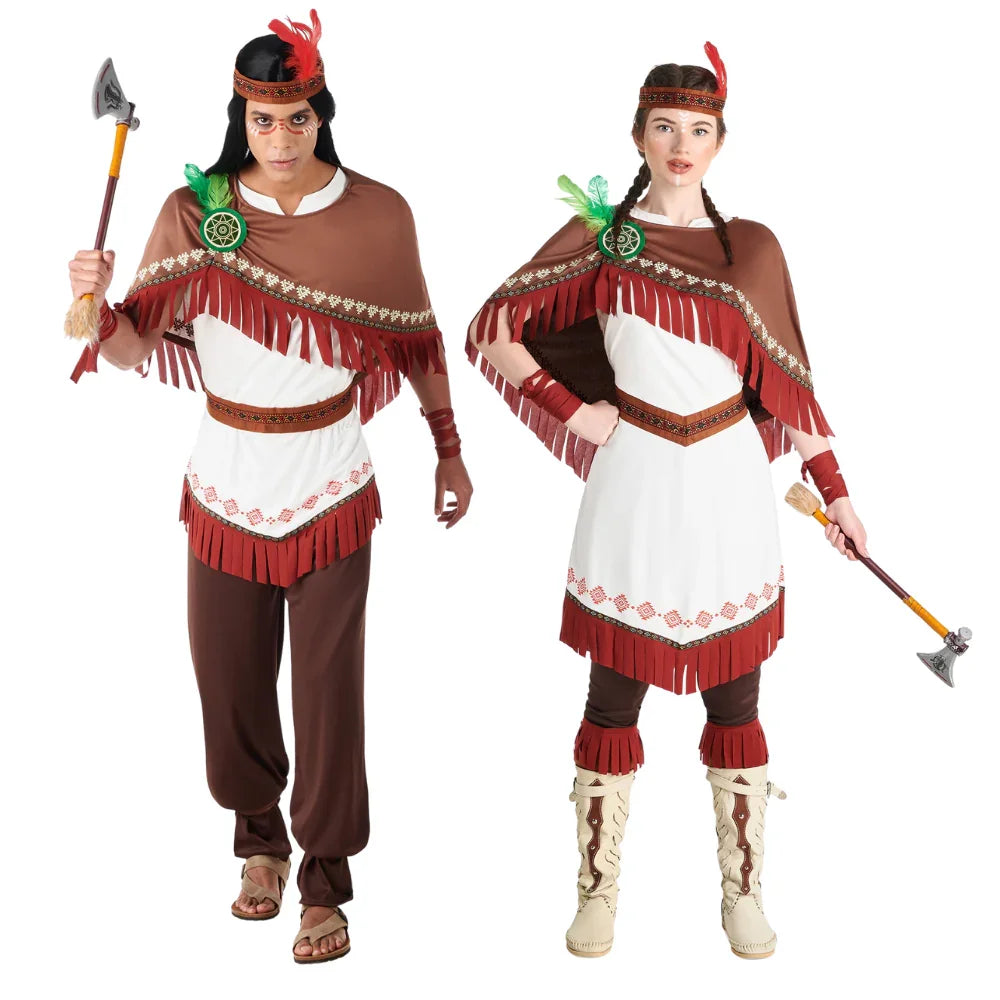 Disfraces en Pareja de Indios con Capa Indio Disfraces Simon