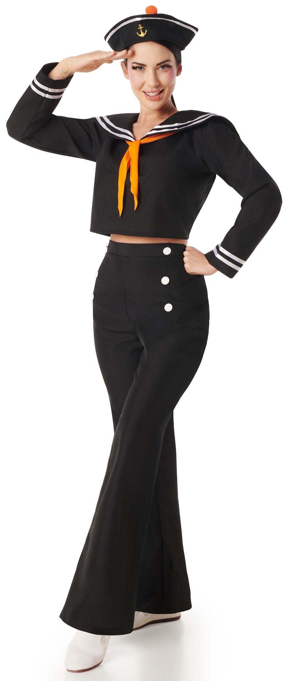 Disfraz de Marinera Negro para Mujer Marineros Kimokawaii