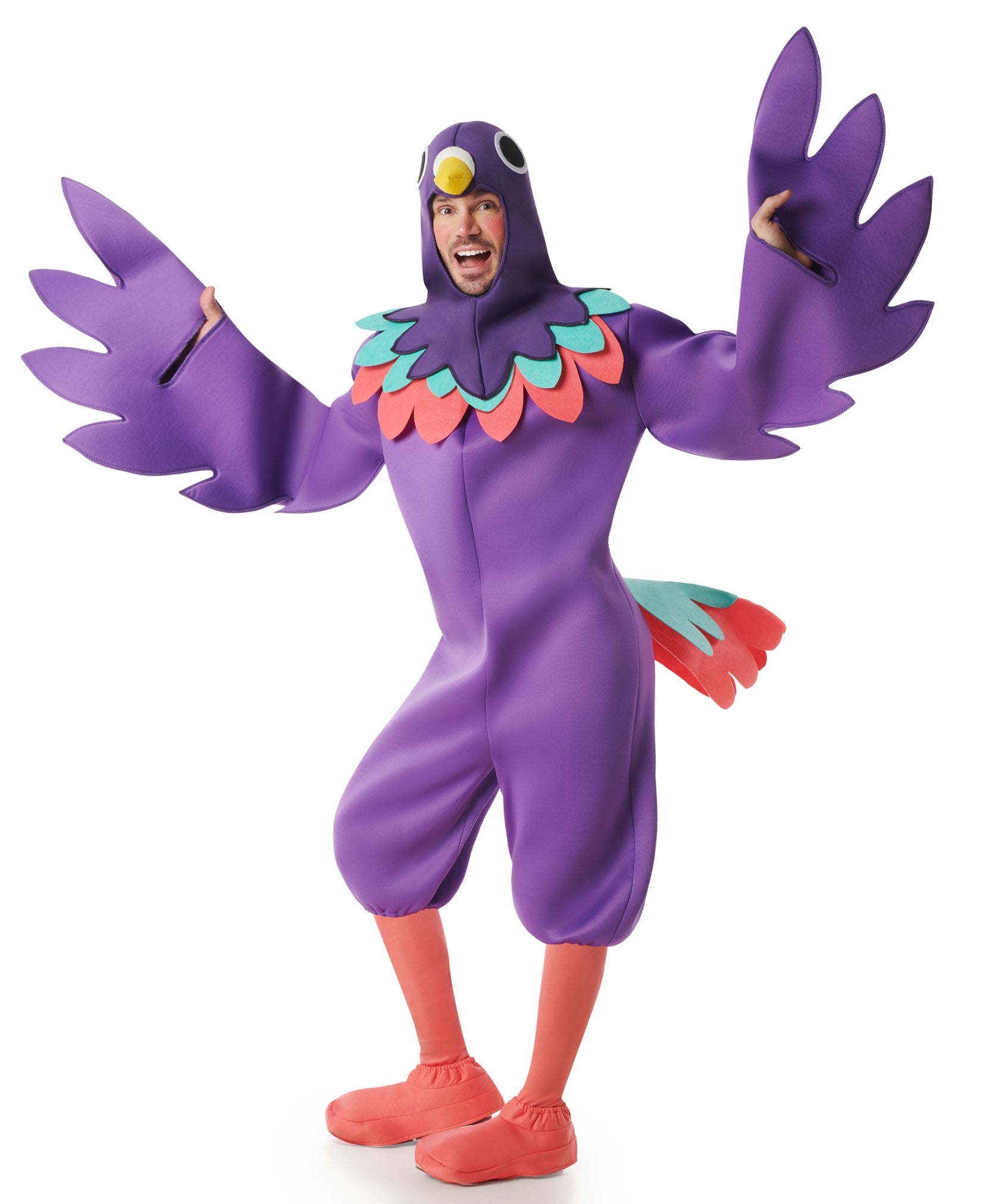 Costume di Uccello Pappagallo Viola per Adulto