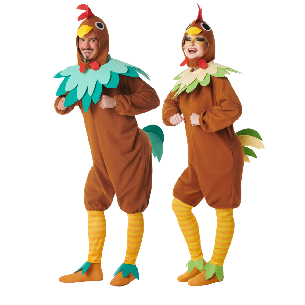 Disfraces en Pareja de Gallo y Gallina Marrones