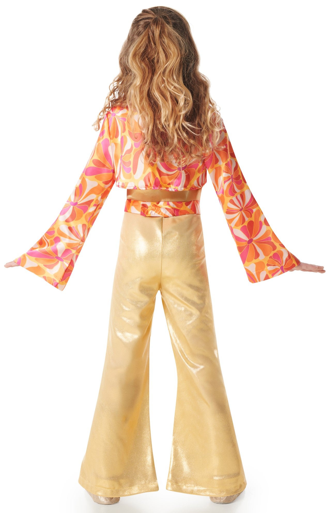 Costume Disco Anni 70 Dorato per Bambina