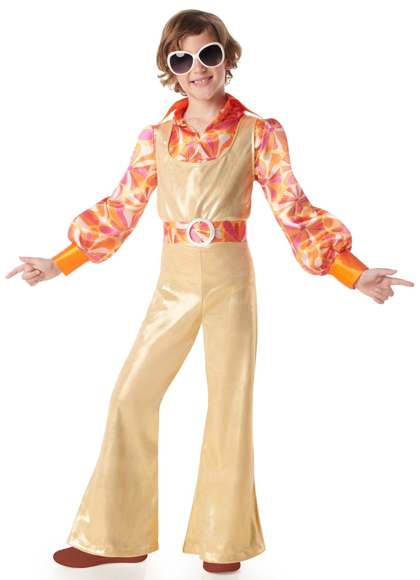 Costume Disco Anni 70 Dorato per Bambino