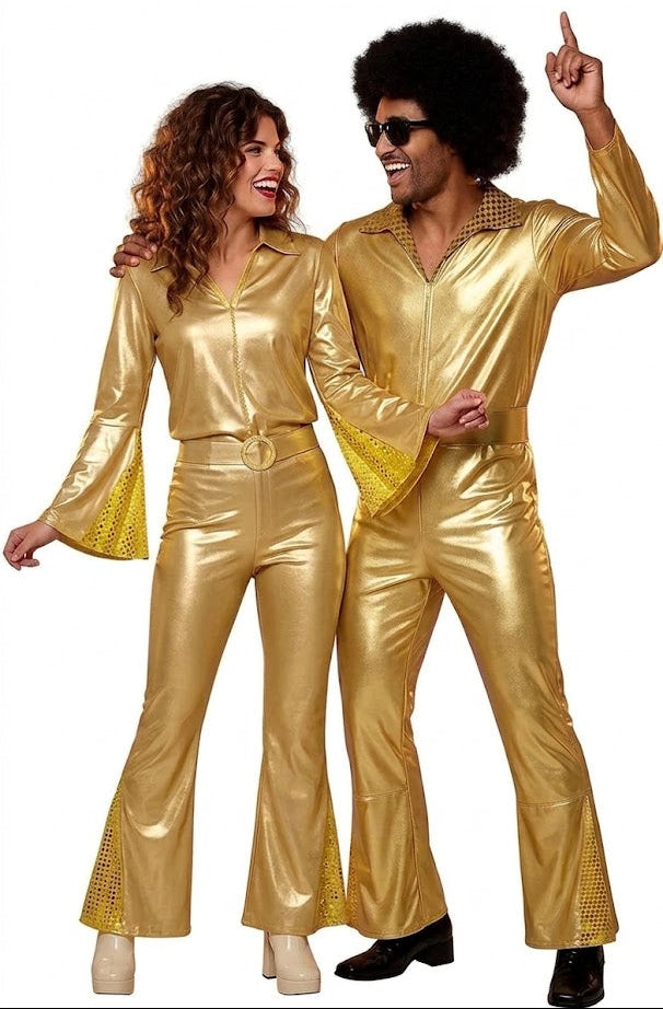 Costumi in Coppia in Discoteca Anni '70 di Colore Dorato