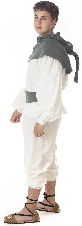 Disfraz de Panadero Medieval con Capucha para Hombre Campesinos y Posaderos Medievales Llopis