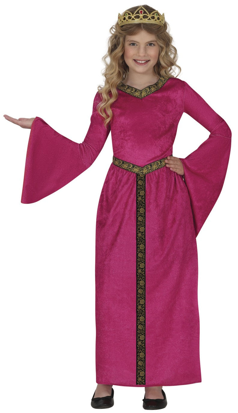 Costume da Principessa Medievale in Velluto per Bambina