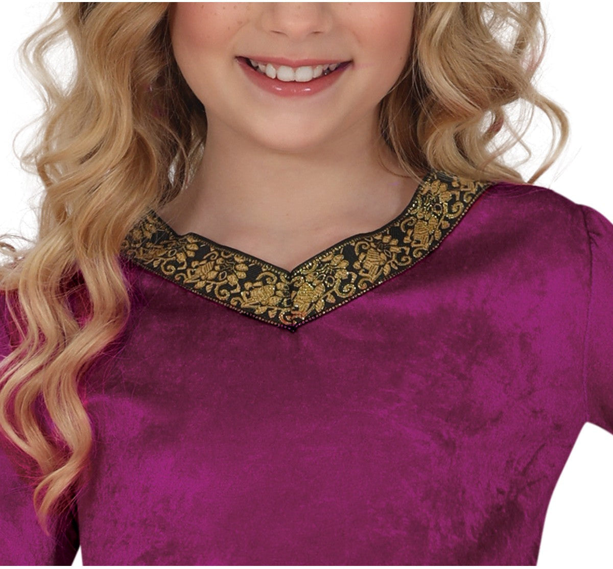 Costume da Principessa Medievale in Velluto per Bambina