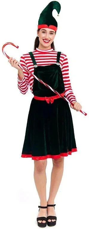 Disfraces en Pareja de Elfos Navideños con Peto Elfos Navideños Disfraces Simon