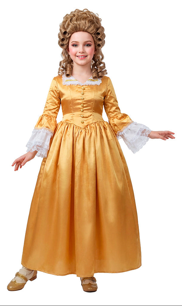 Disfraz Maria Antonieta en Color Dorado para Niña